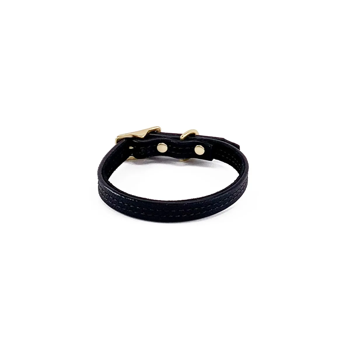 Lambert Classic Leather Dog Collar Onyx