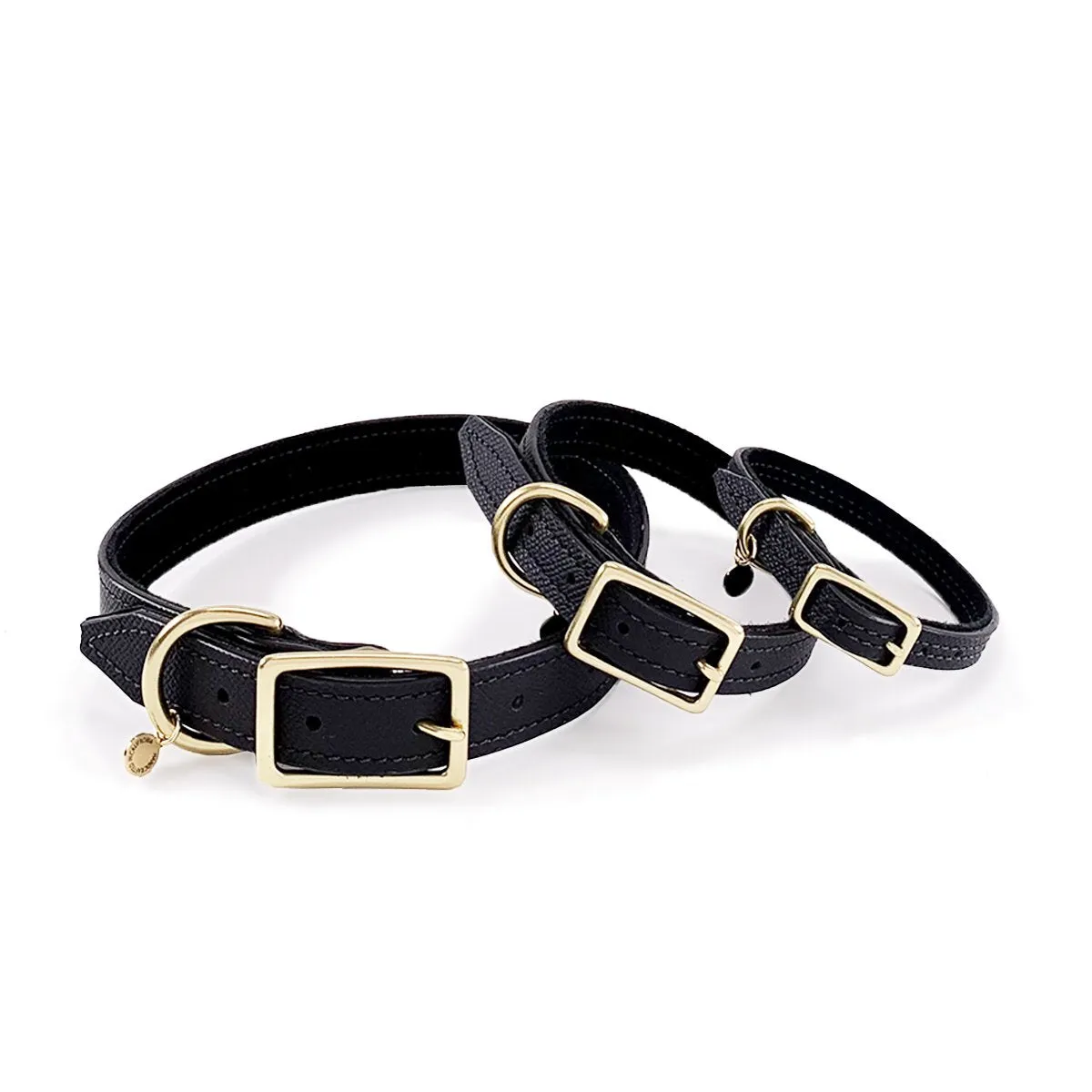 Lambert Classic Leather Dog Collar Onyx