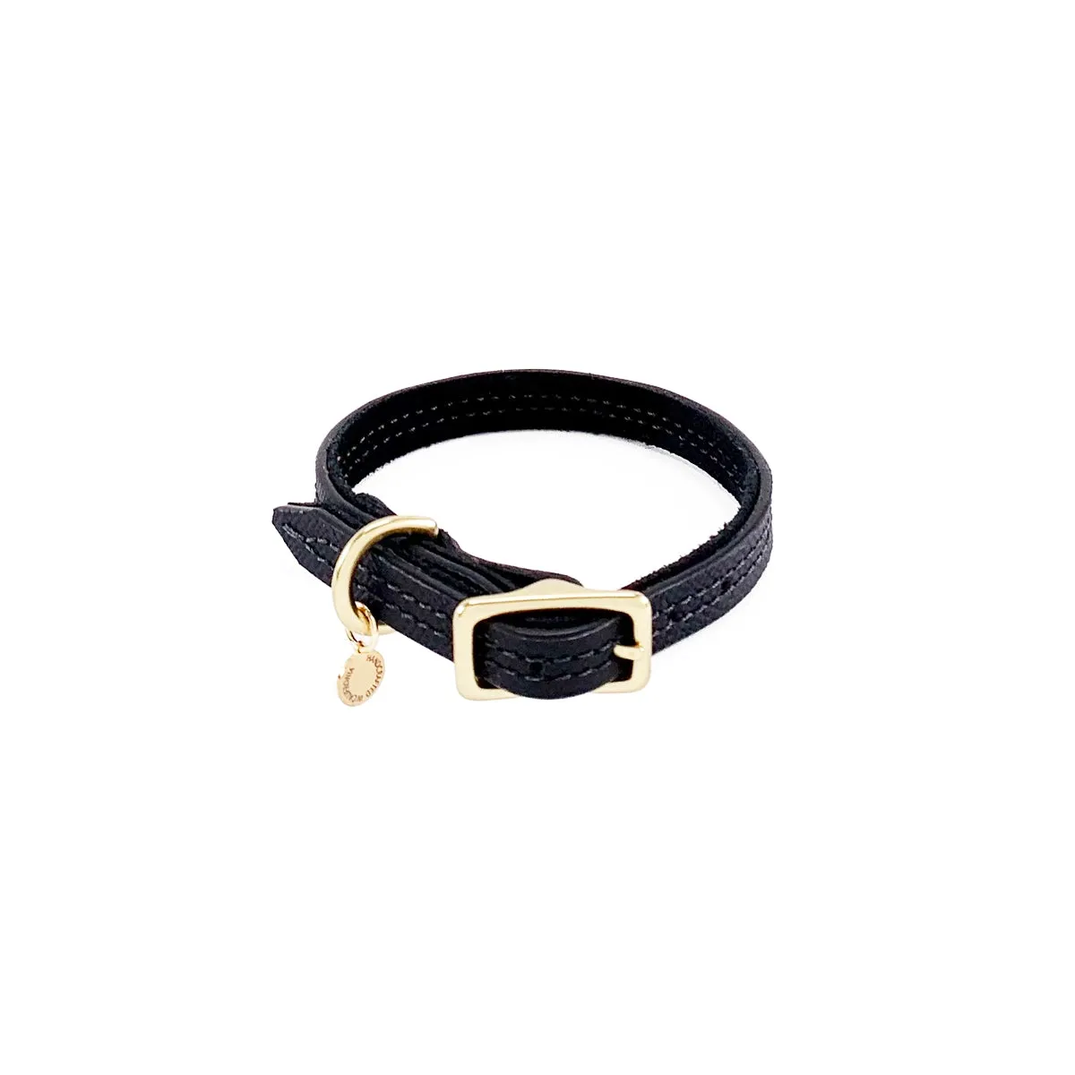 Lambert Classic Leather Dog Collar Onyx