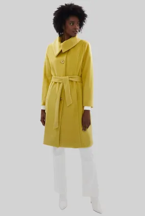 Large Collar Belted Coat Lime