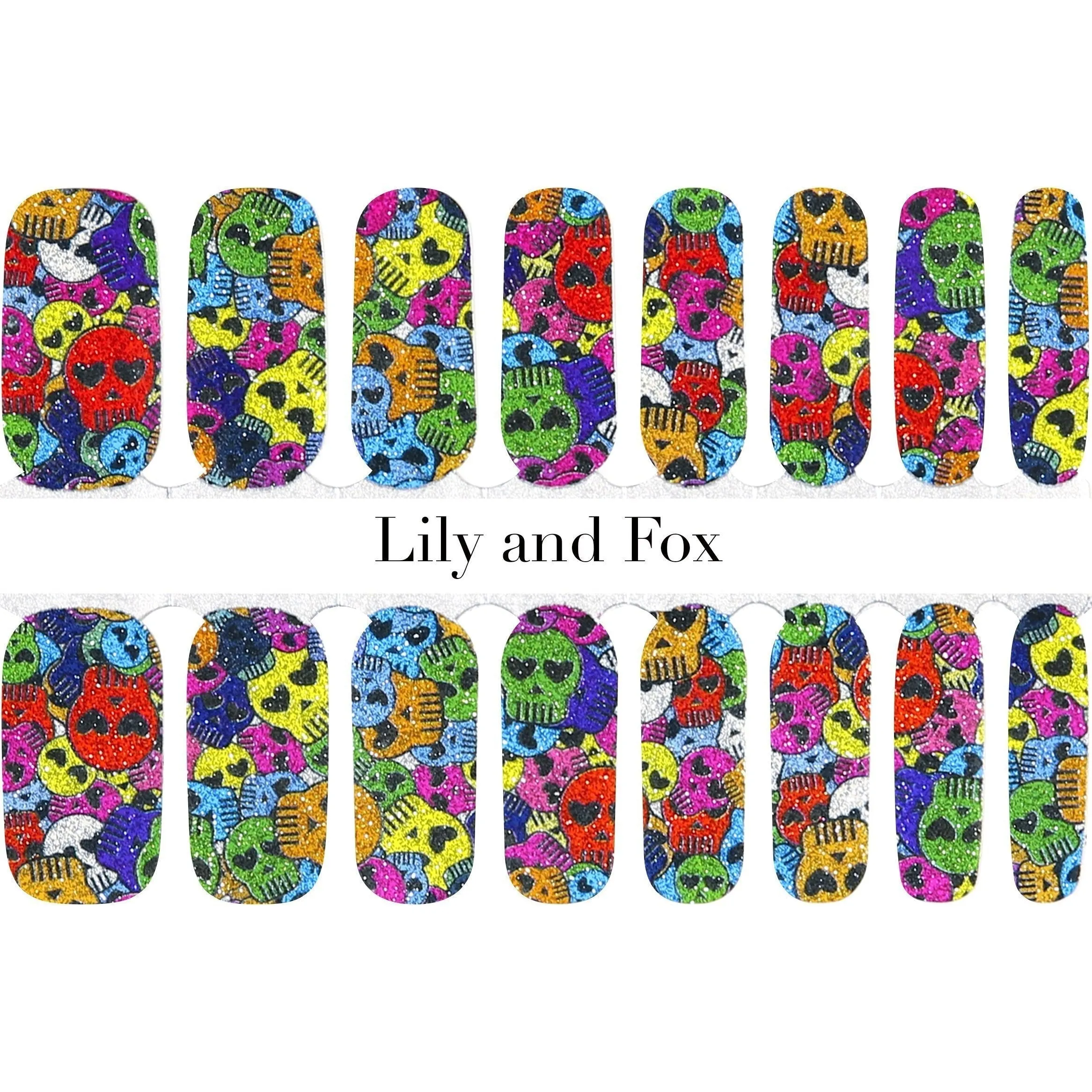 Lily And Fox - Nail Wrap - Glitter Skull