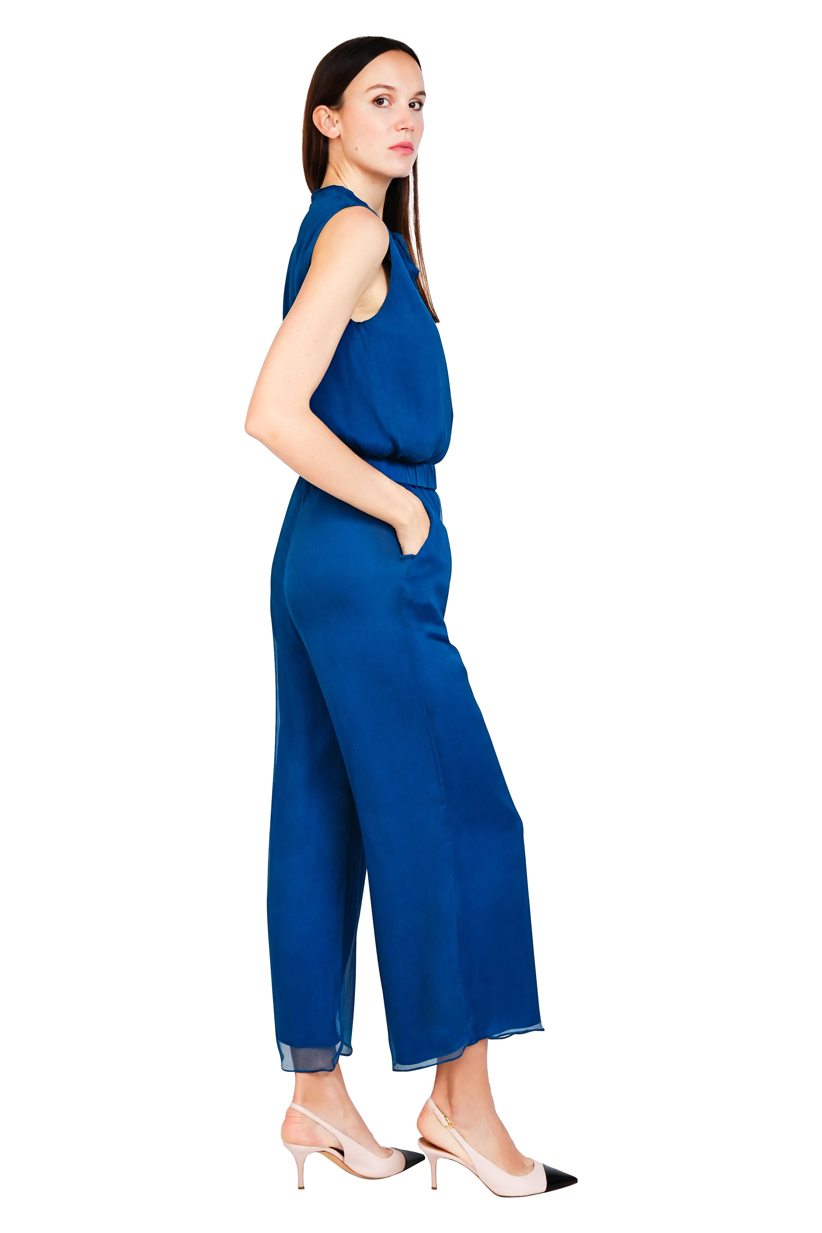 Liz Crinkled Chiffon Flowy Pants