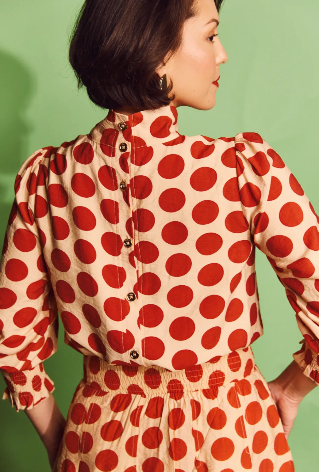 Long Sleeve Mod Top - Big Dot