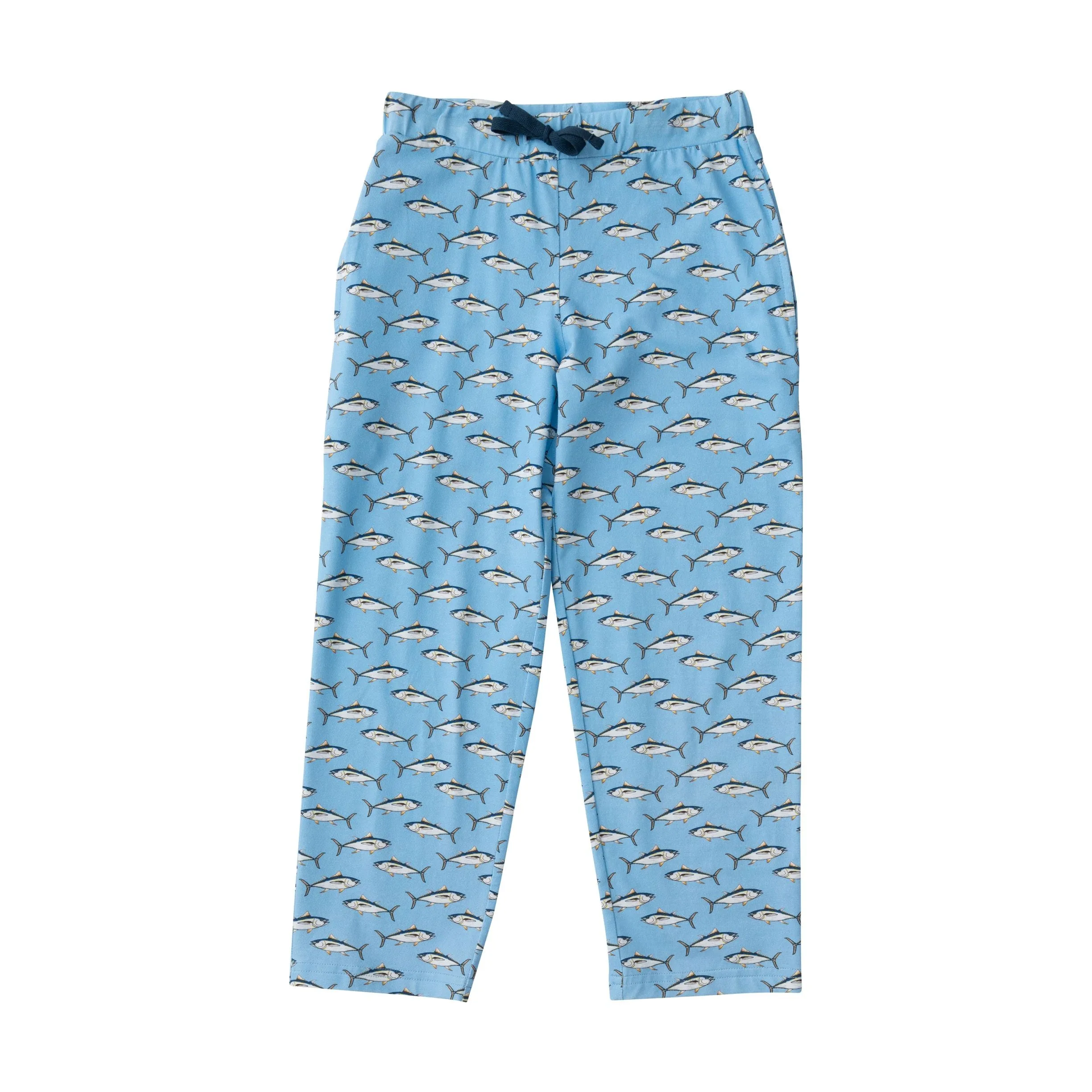 Lounge Life Pant- Powder Blue Fish Print