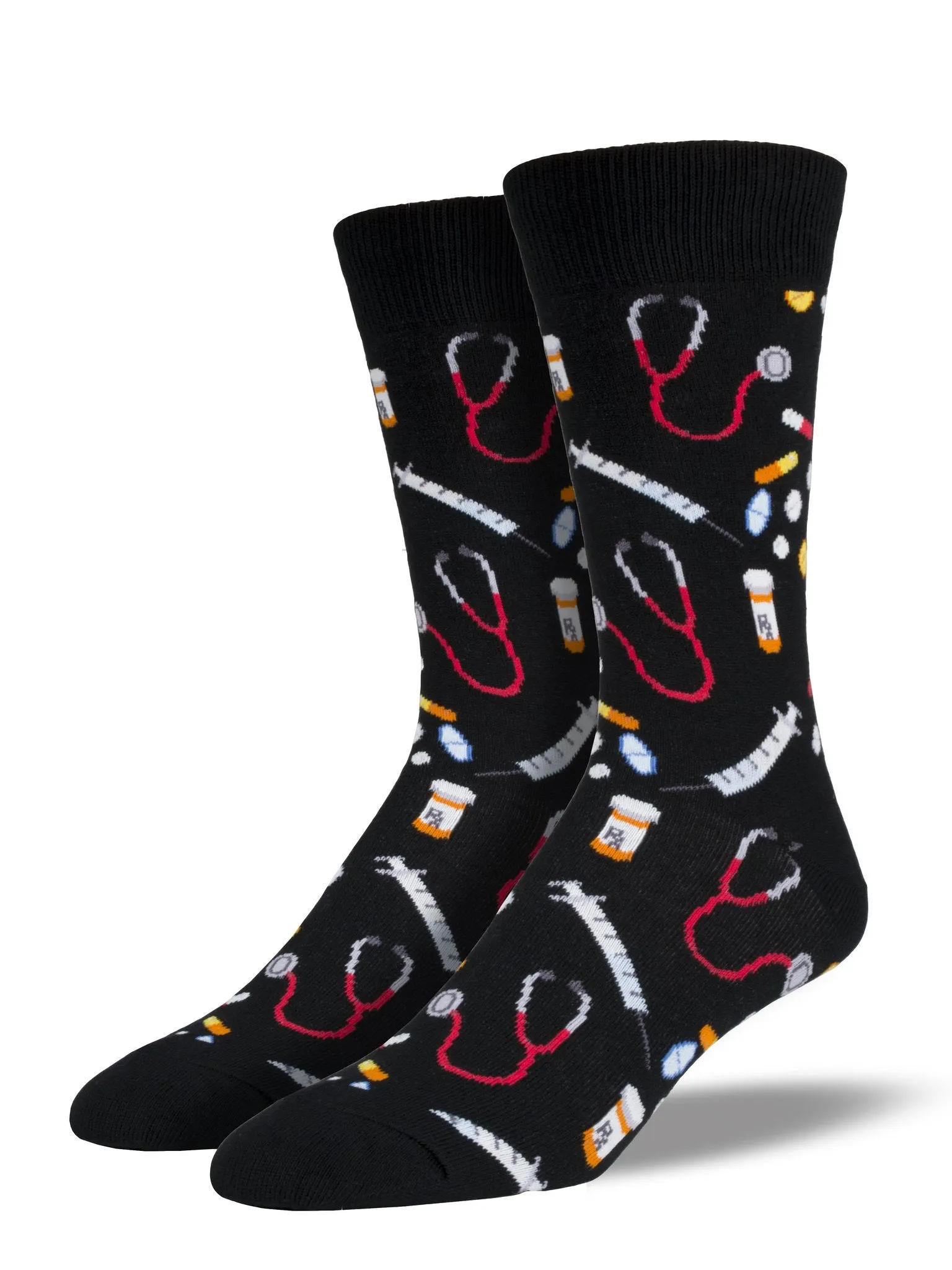 Meds (Black) Men's Crew socks