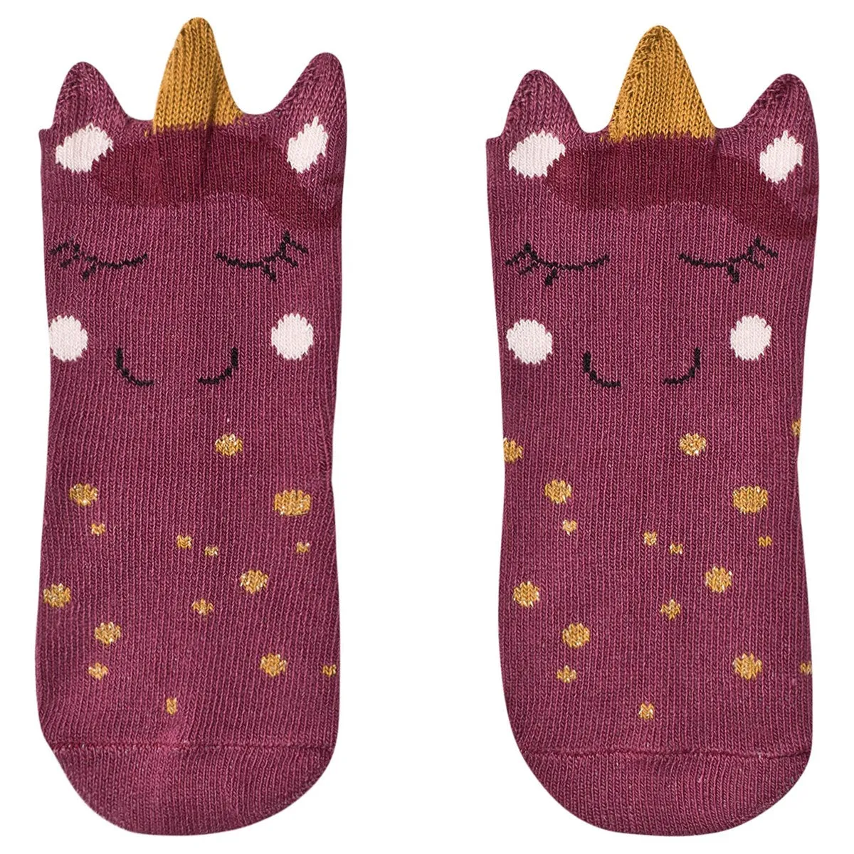 Melton Unicorn Baby Socks Dark Plum