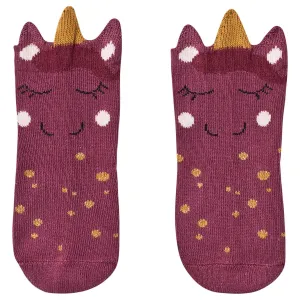 Melton Unicorn Baby Socks Dark Plum