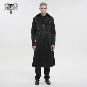 Men's Gothic Turn-down Collar Cross Zipper Coat