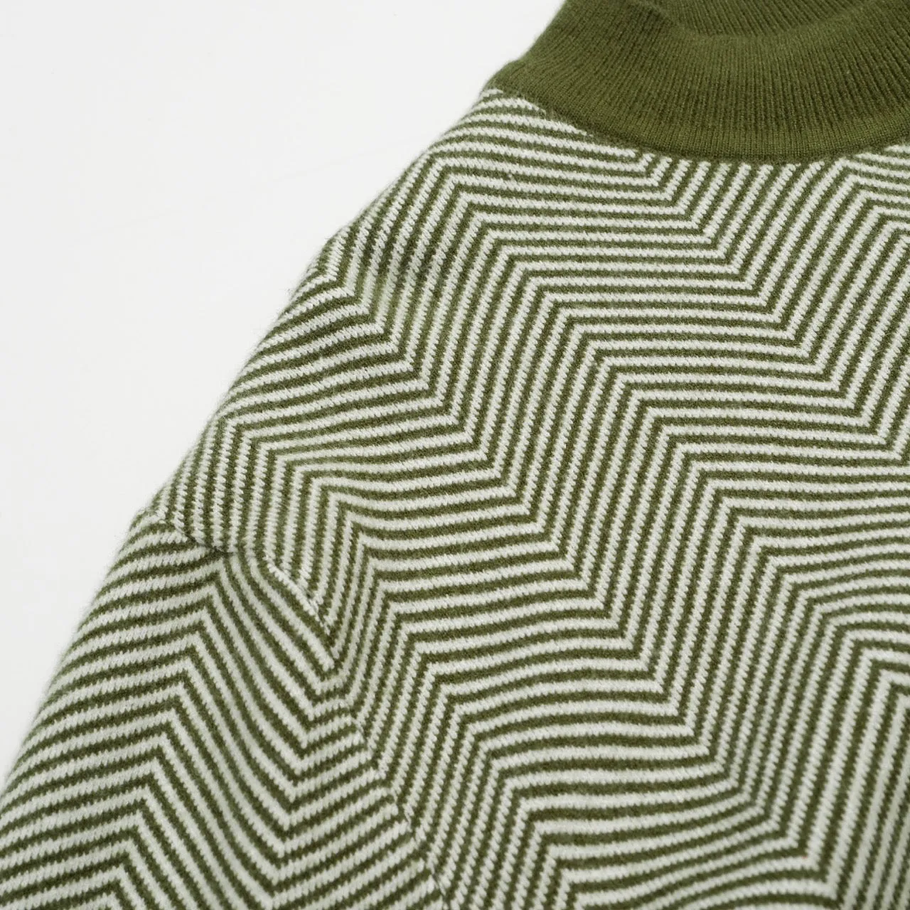 Men's green half turtleneck sweater