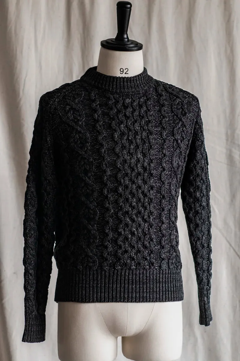 Men's Knitted Lattice Cable Aran Pullover Sweater - Thick England Style