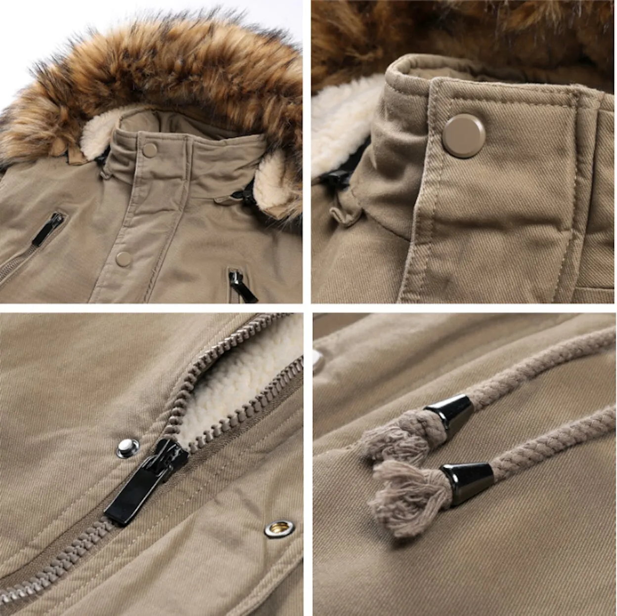 Mens Parka Jacket with Inner Fur Lining