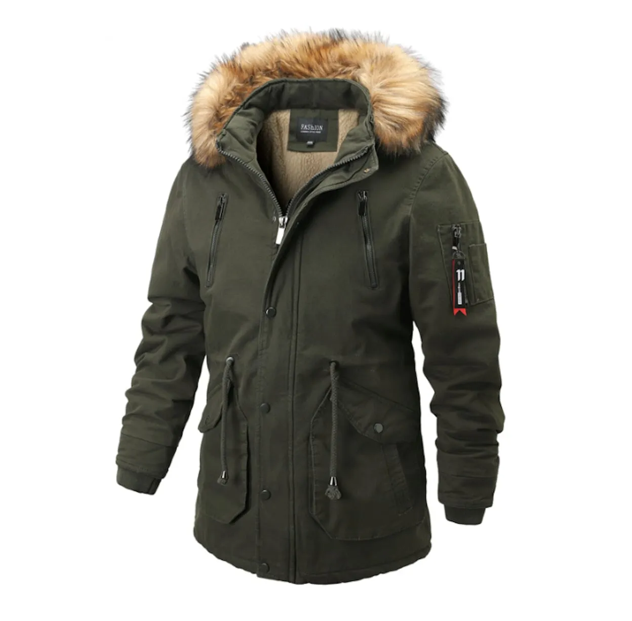 Mens Parka Jacket with Inner Fur Lining