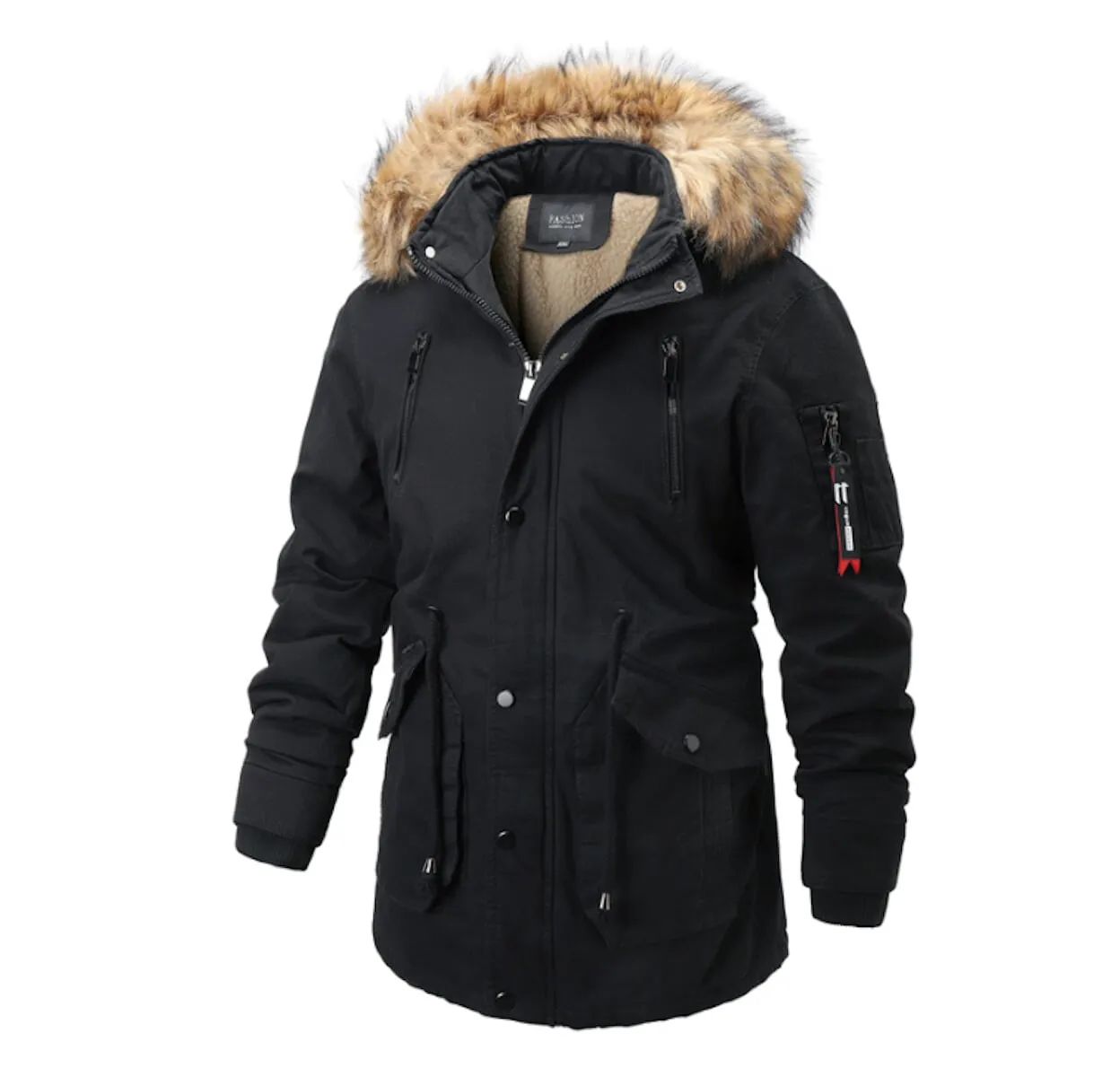 Mens Parka Jacket with Inner Fur Lining