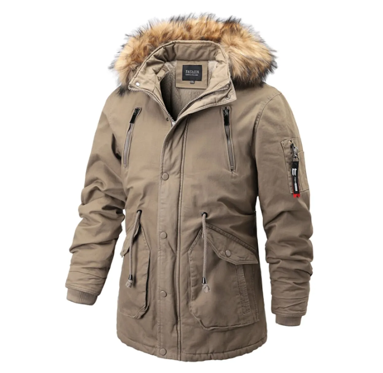 Mens Parka Jacket with Inner Fur Lining