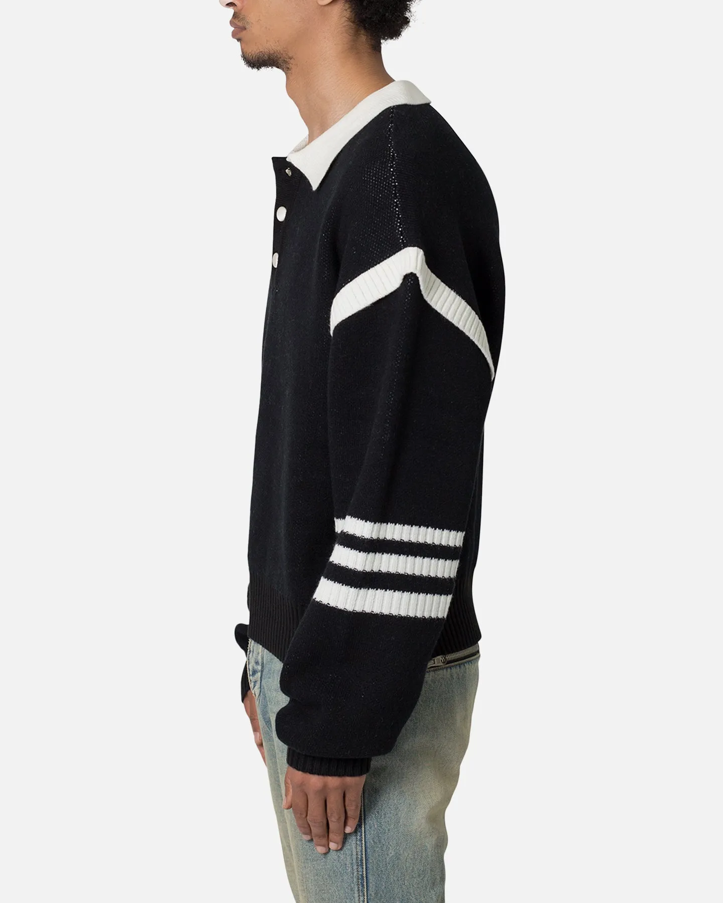 MNML Polo Knit Sweater Black/White