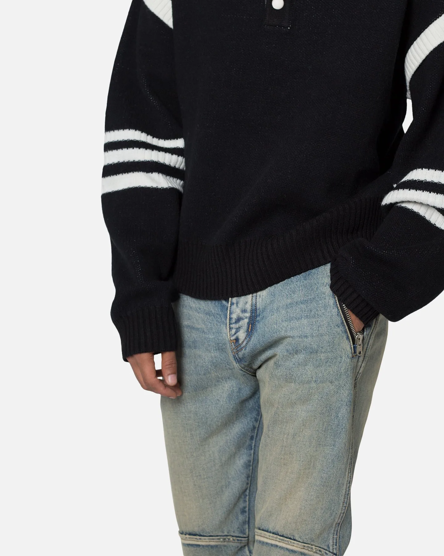 MNML Polo Knit Sweater Black/White