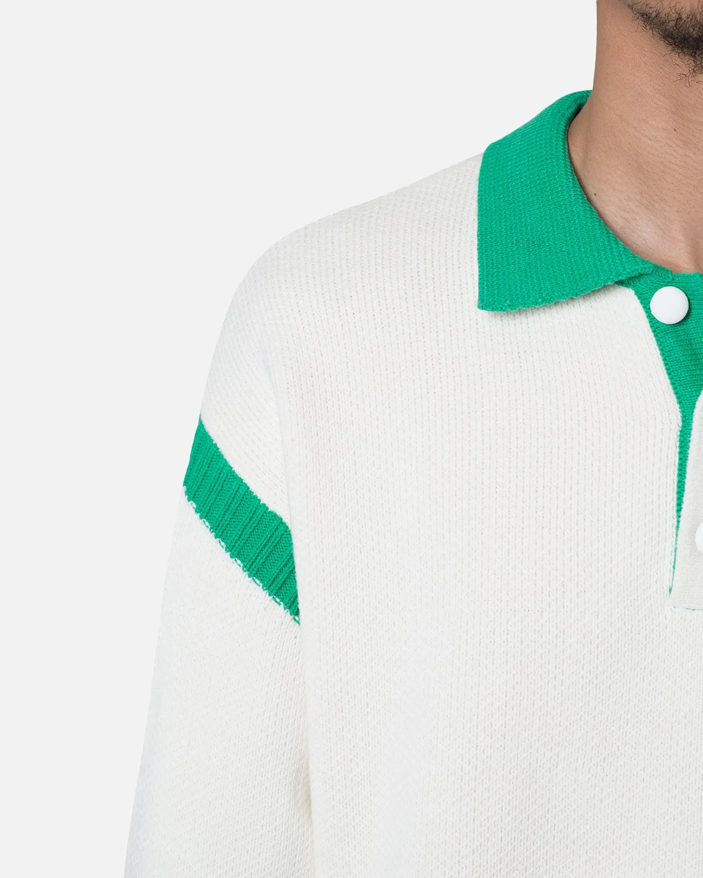 MNML Polo Knit Sweater Green/White