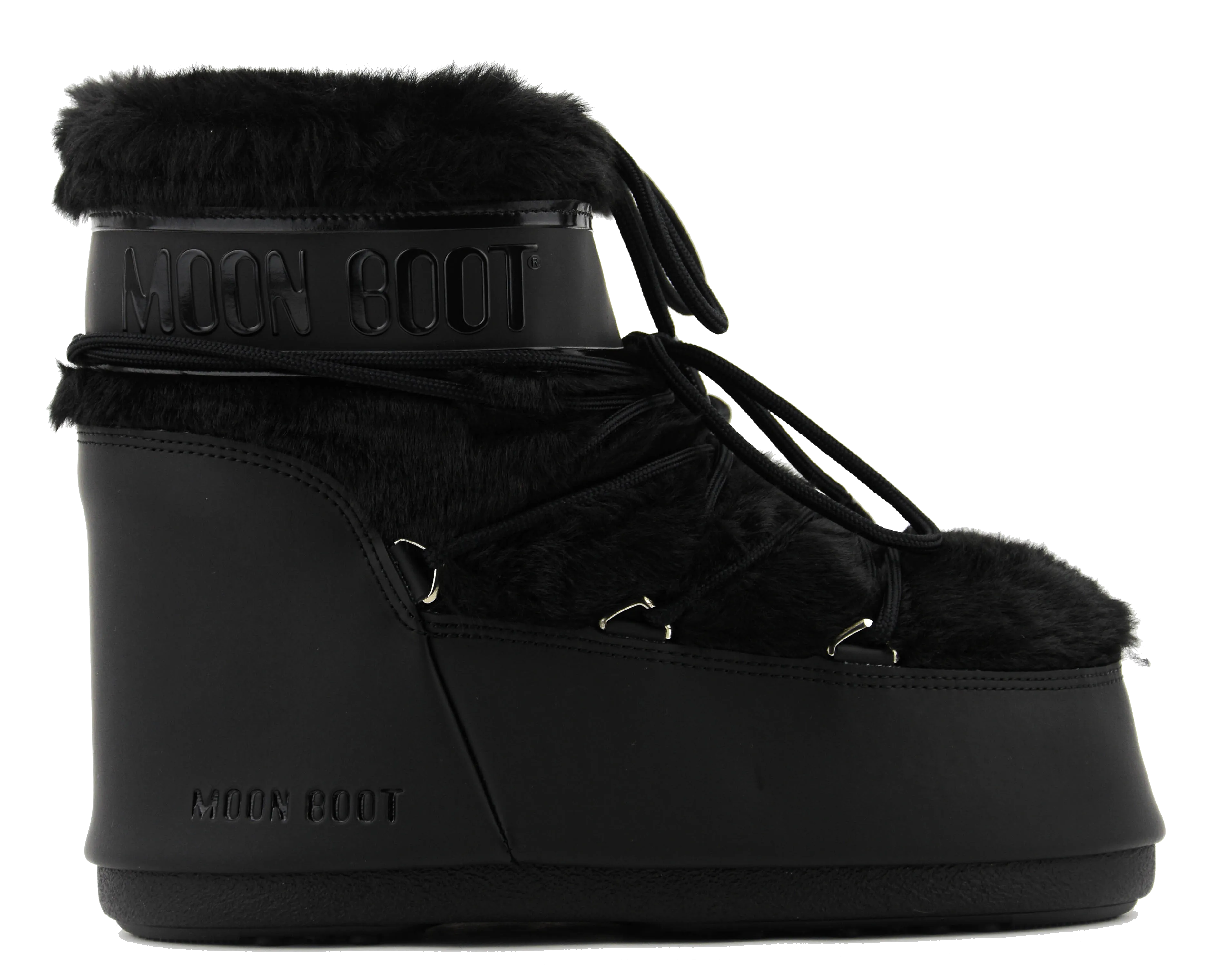 MOONBOOT ICON LOW FAUX FUR BLACK