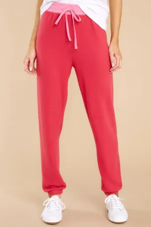 Naptime Cherry Red Brushed Jogger