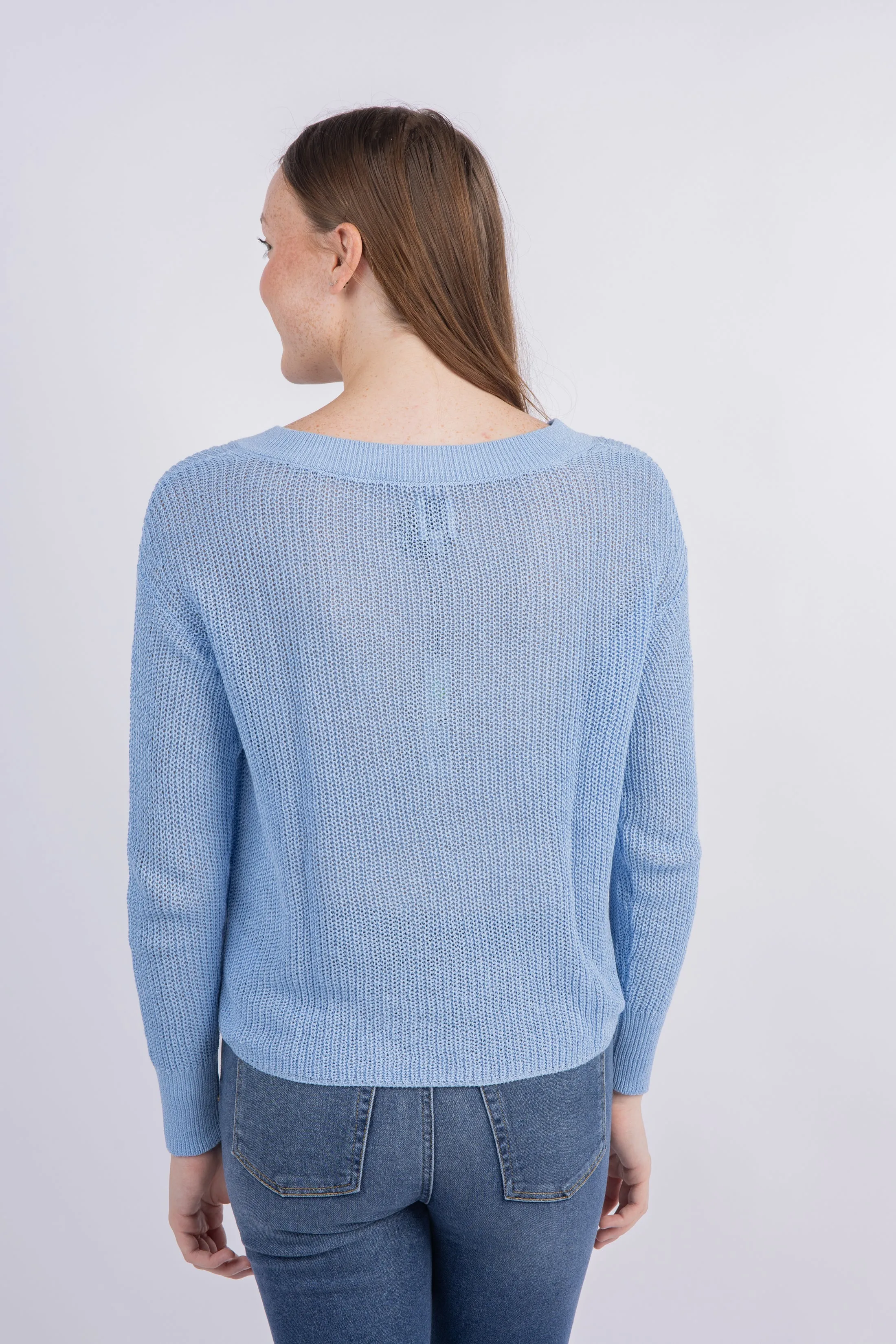 Nic Zoe Shorty V Sweater in Zephyr