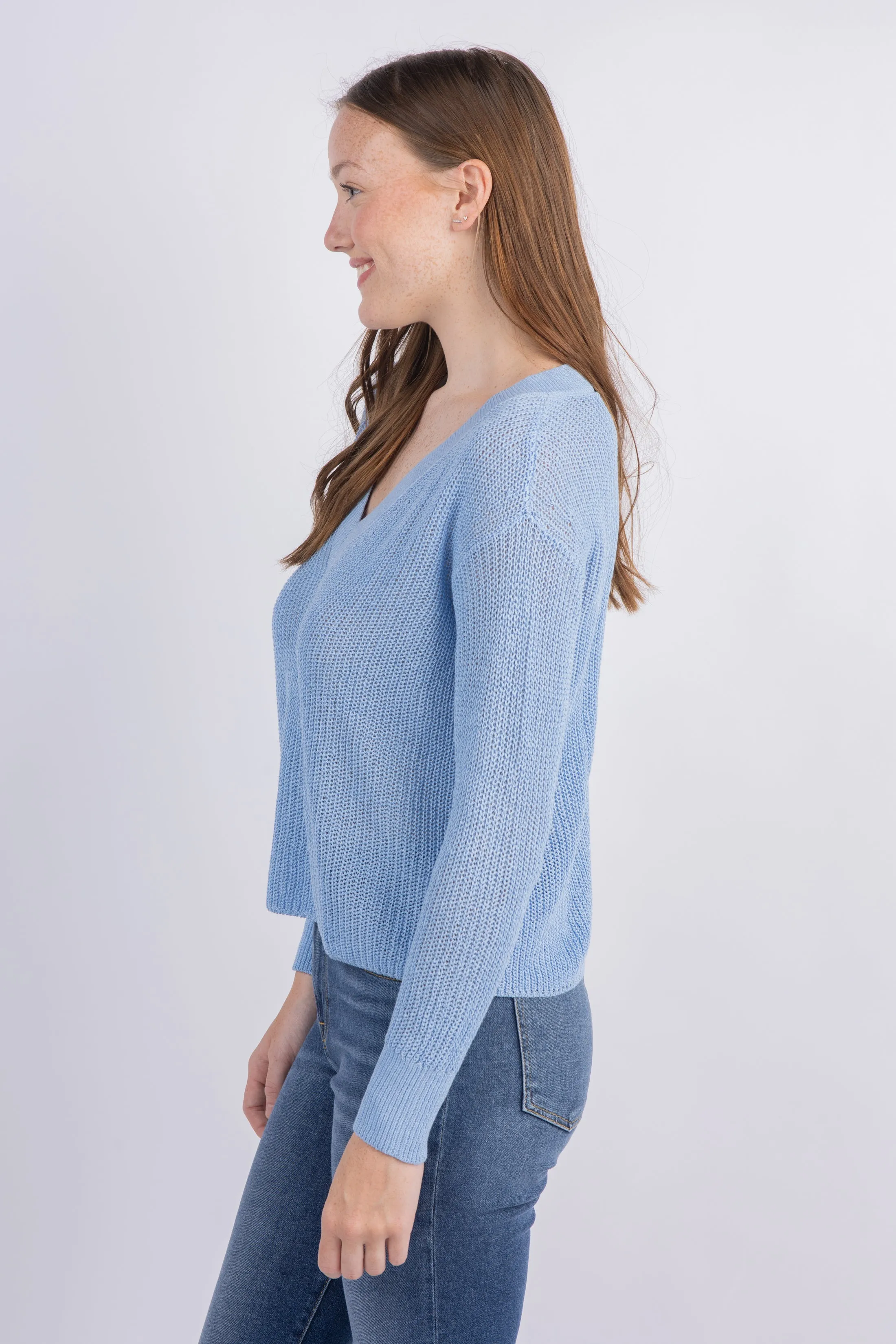 Nic Zoe Shorty V Sweater in Zephyr