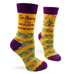 Novelty: Go Away I'm Introverting - Crew Socks