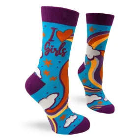 Novelty: I Love Girls - Crew Socks