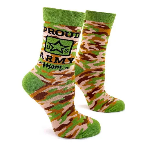 Novelty: Proud Army Mom - Crew Socks