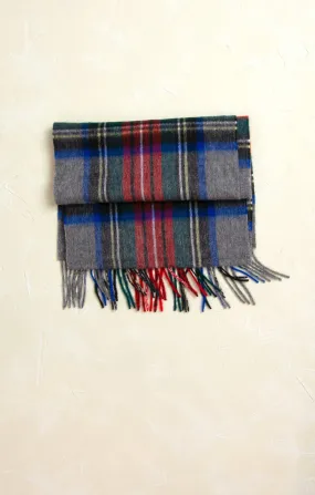 Olivia Red & Grey Wool Plaid Scarf