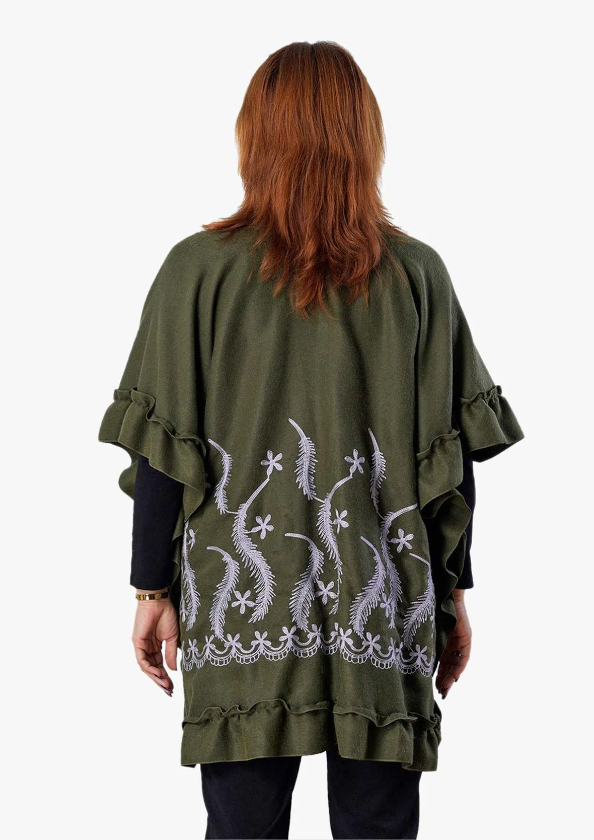 Open Front Embroidered Kimono