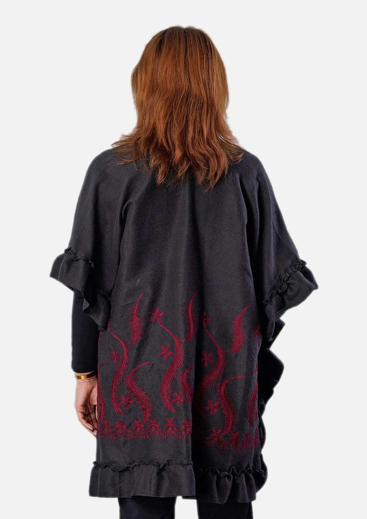 Open Front Embroidered Kimono