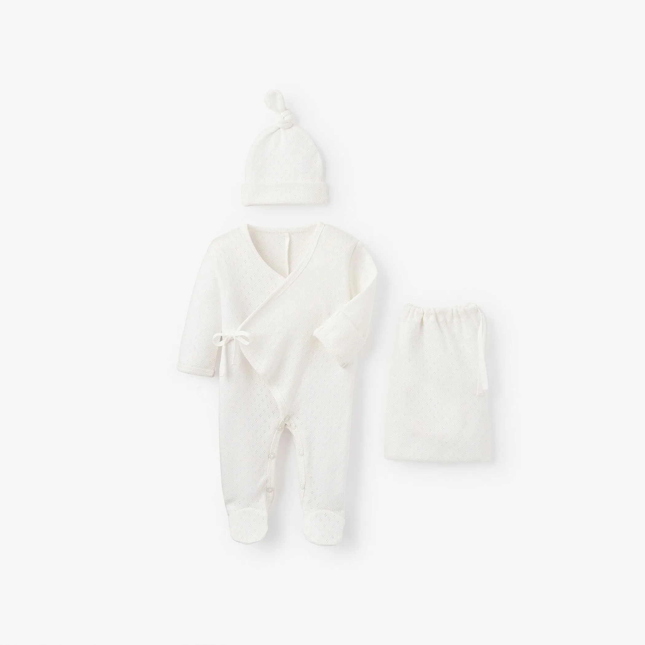 Organic Cotton Pointelle 2 Piece Preemie Layette Set