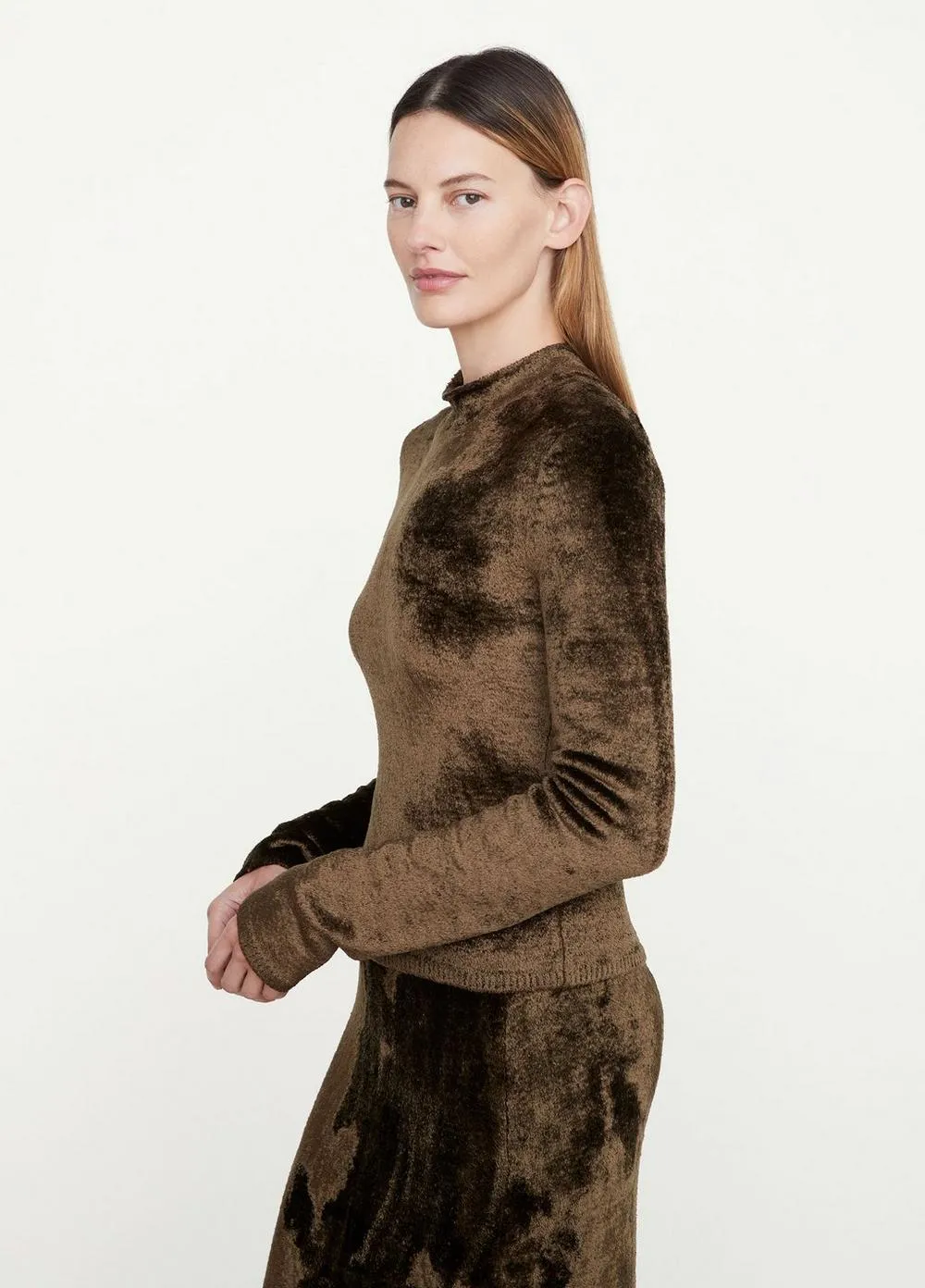 Panne Crew Neck Sweater in Vine