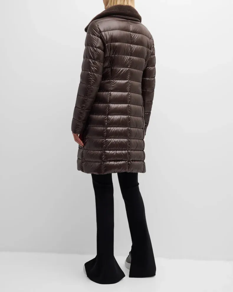 PI0650DICM05 Faux fur ultralight puffer jacket