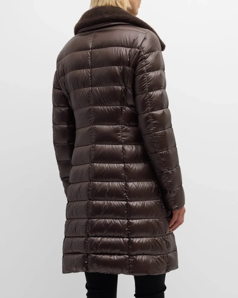 PI0650DICM05 Faux fur ultralight puffer jacket