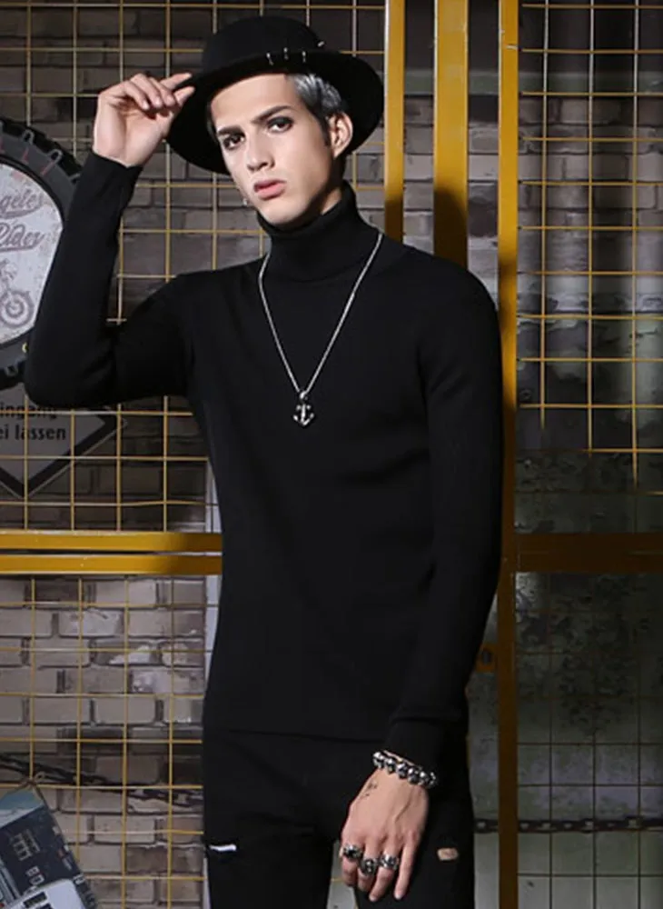 Plain Turtleneck Pullover Bottoming Sweater