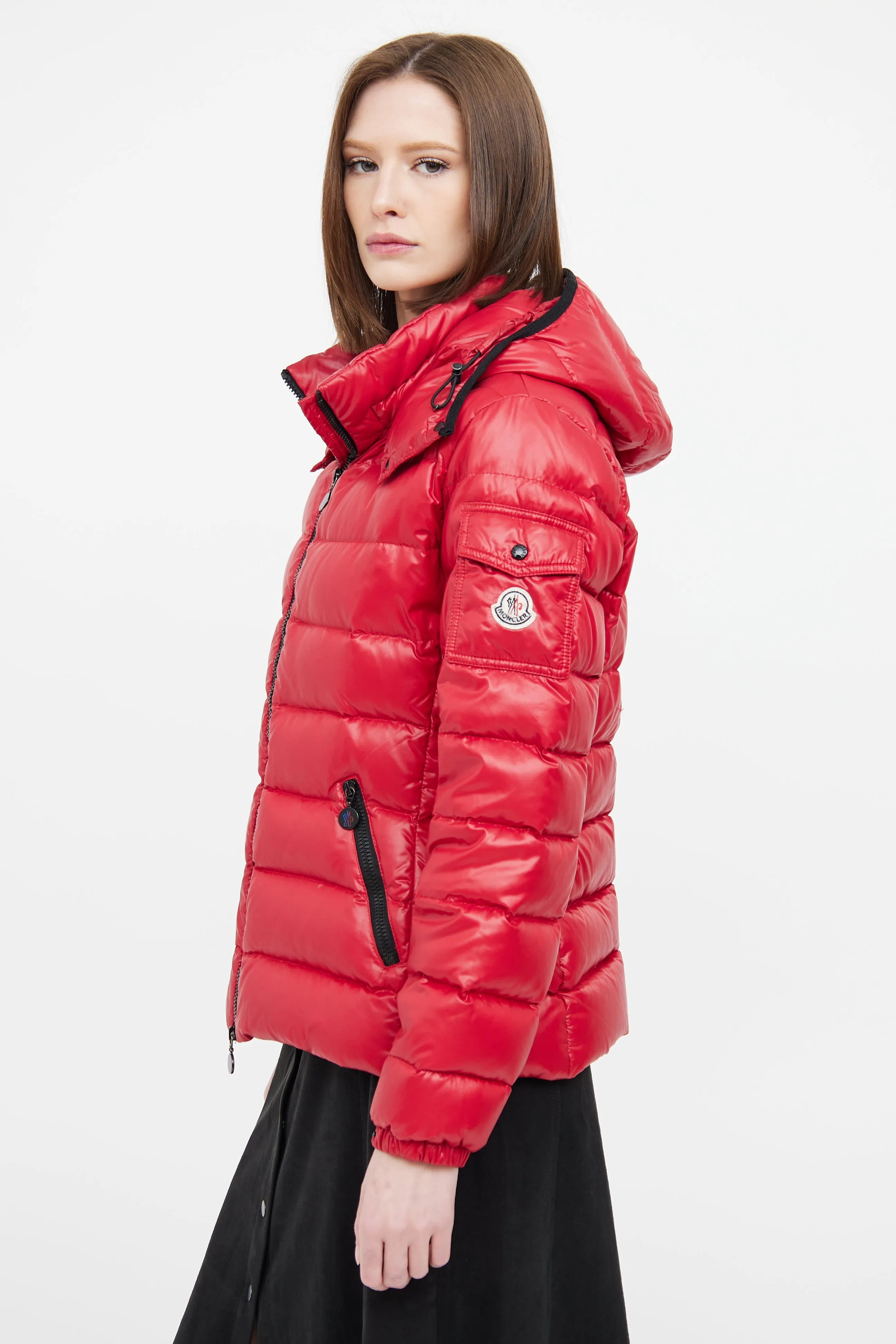 Red Bady Short Puffer Coat