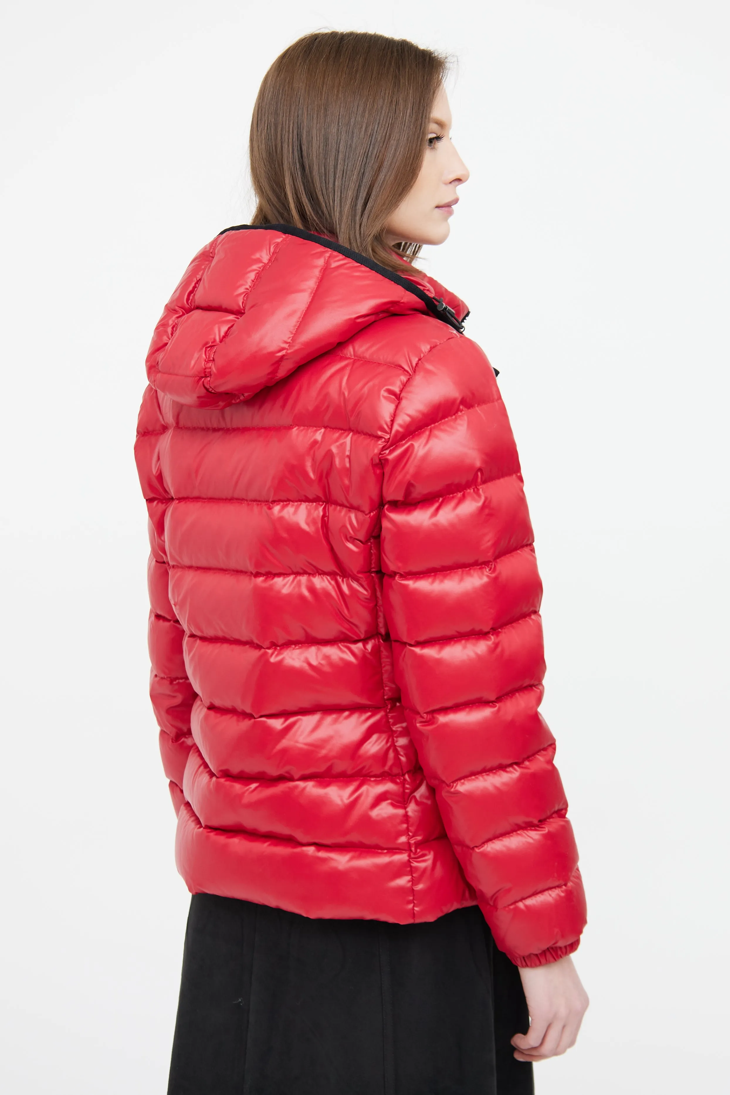 Red Bady Short Puffer Coat