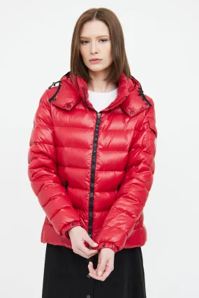 Red Bady Short Puffer Coat