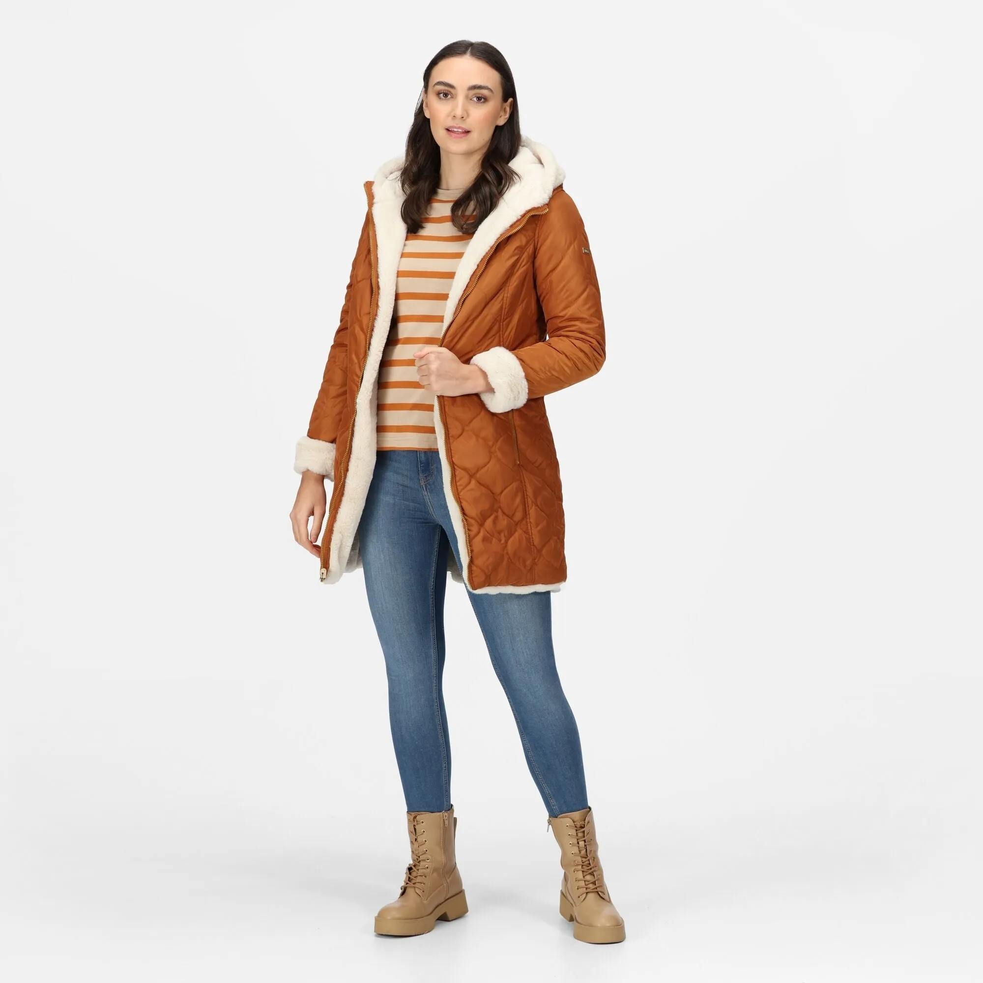 Regatta Women's Caileigh Reversible Parka Jacket - Copper Almond Light Vanilla