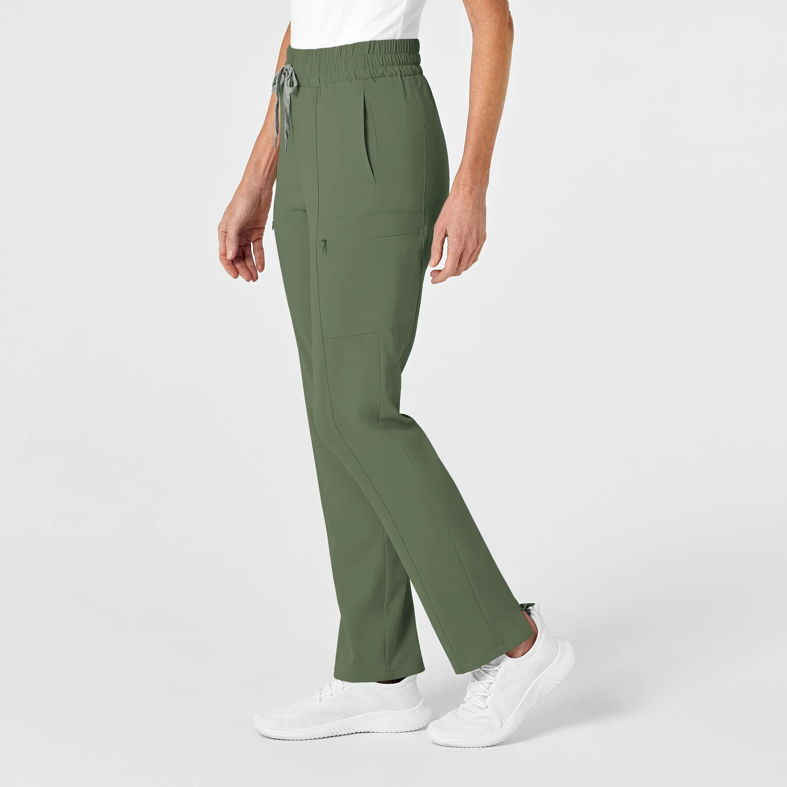 RENEW Women's High Waist Slim Leg Scrub Pant - Olive