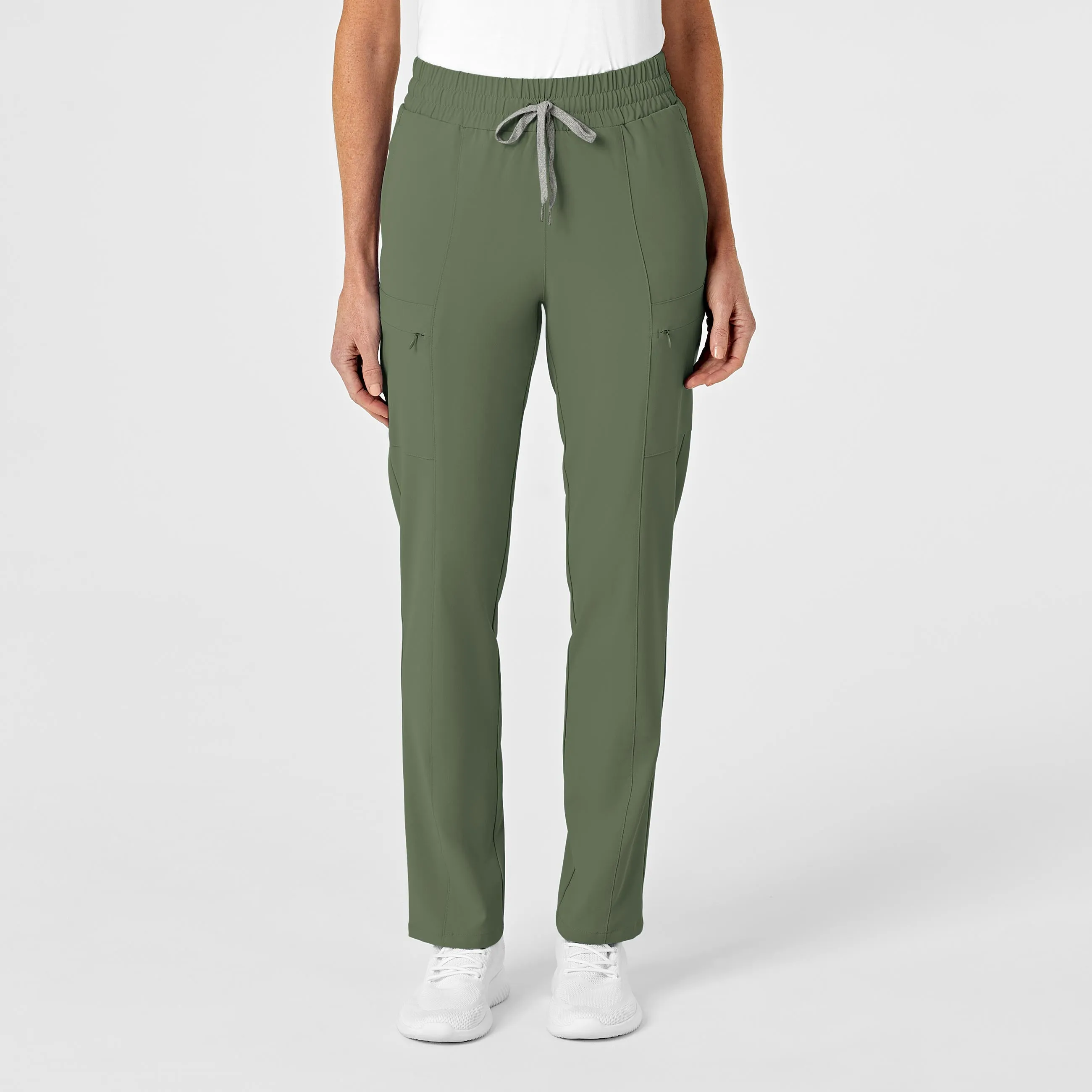 RENEW Women's High Waist Slim Leg Scrub Pant - Olive