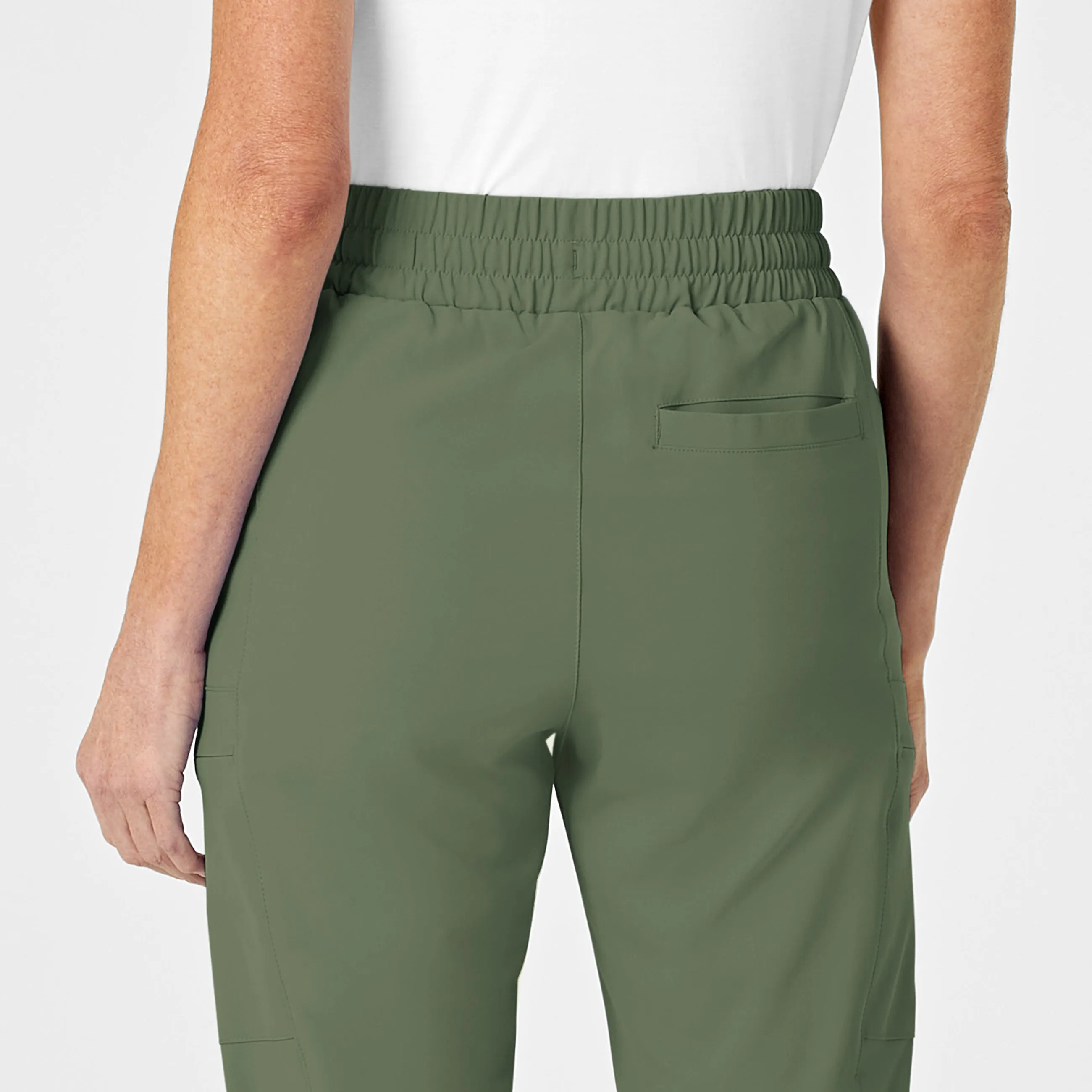 RENEW Women's High Waist Slim Leg Scrub Pant - Olive