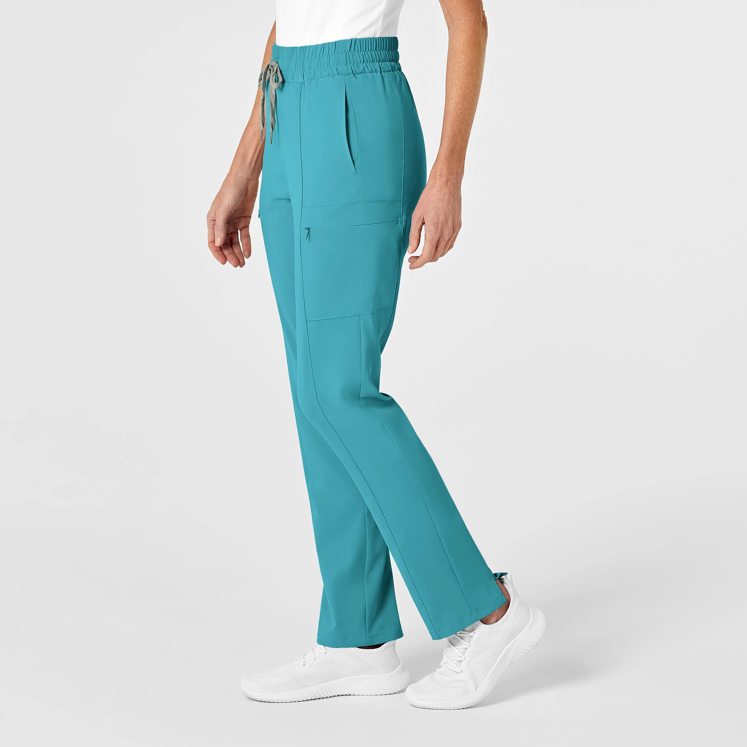 RENEW Women's High Waist Slim Leg Scrub Pant - Teal Blue