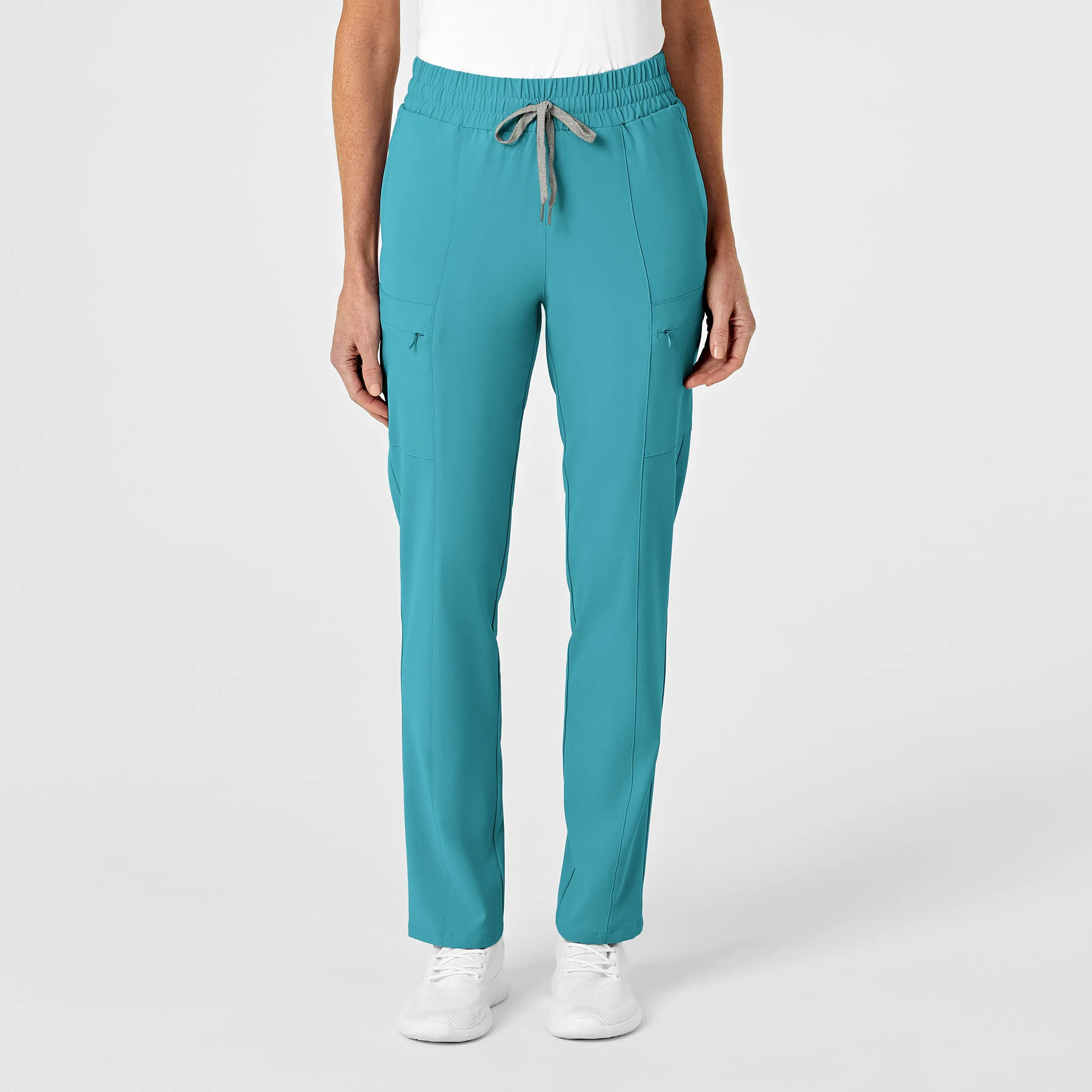 RENEW Women's High Waist Slim Leg Scrub Pant - Teal Blue