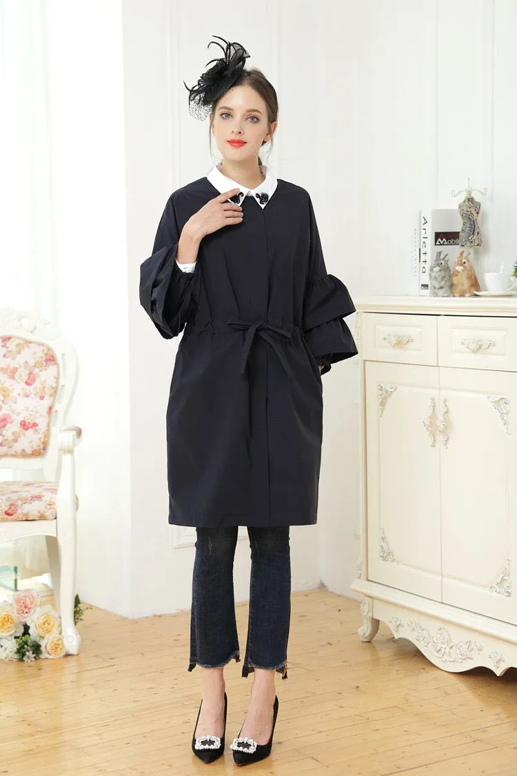 Ruffle Sleeve Coat