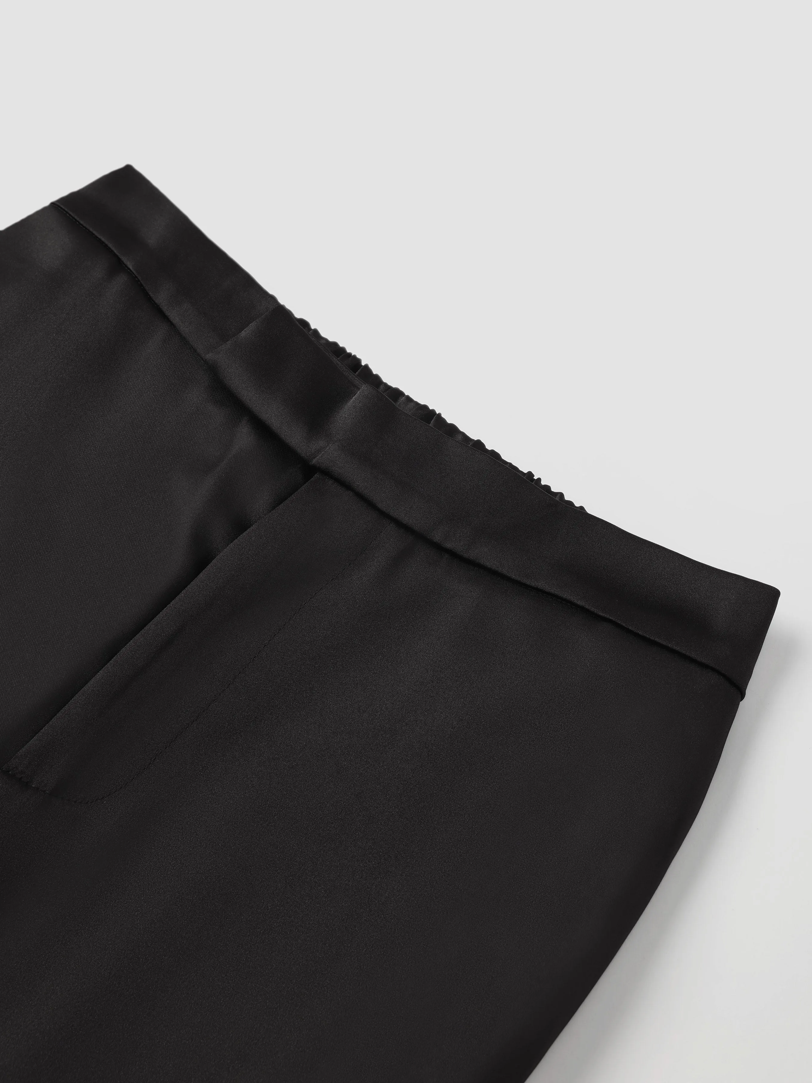 Satin Wide-Leg Cargo Pants With Pockets