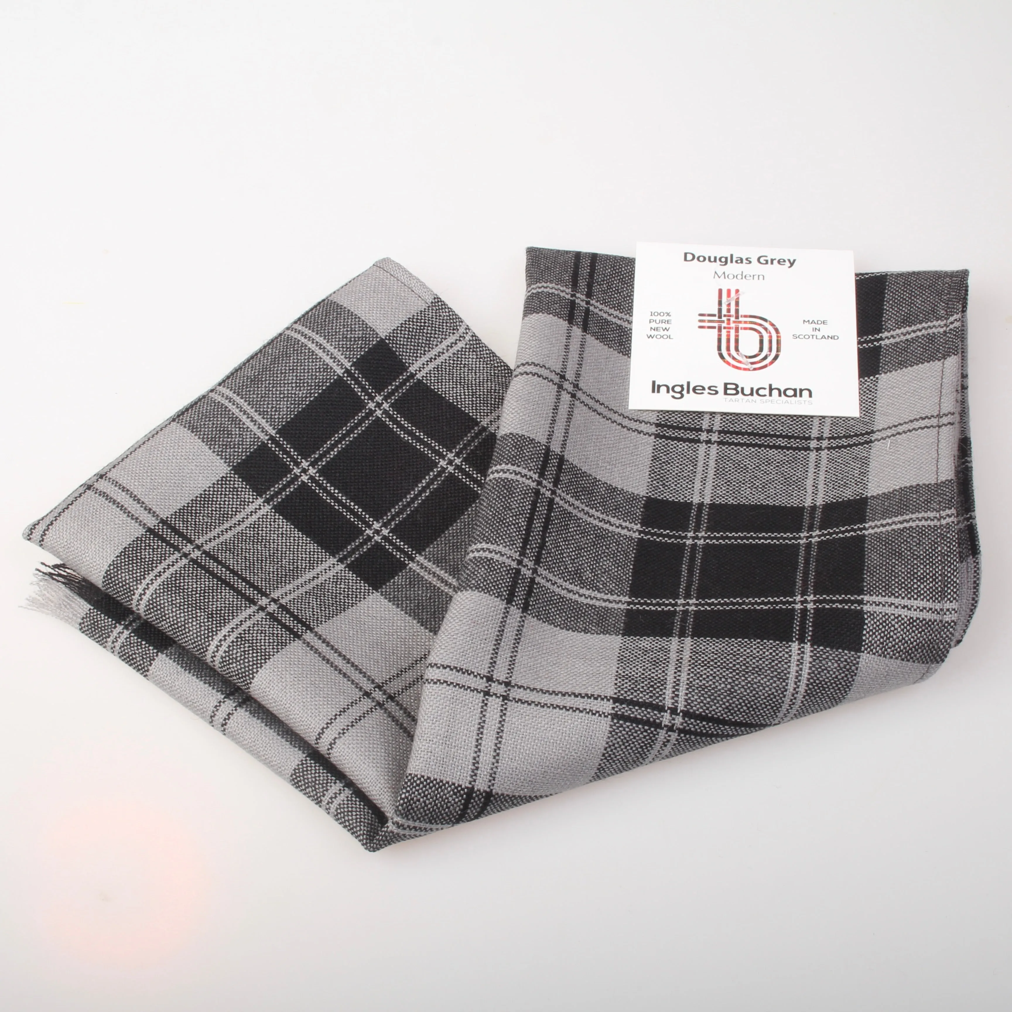 Scarf in Douglas Grey Wool Tartan