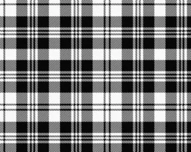 Scott Black & White Modern Light Weight Tartan Scarf - Clearance