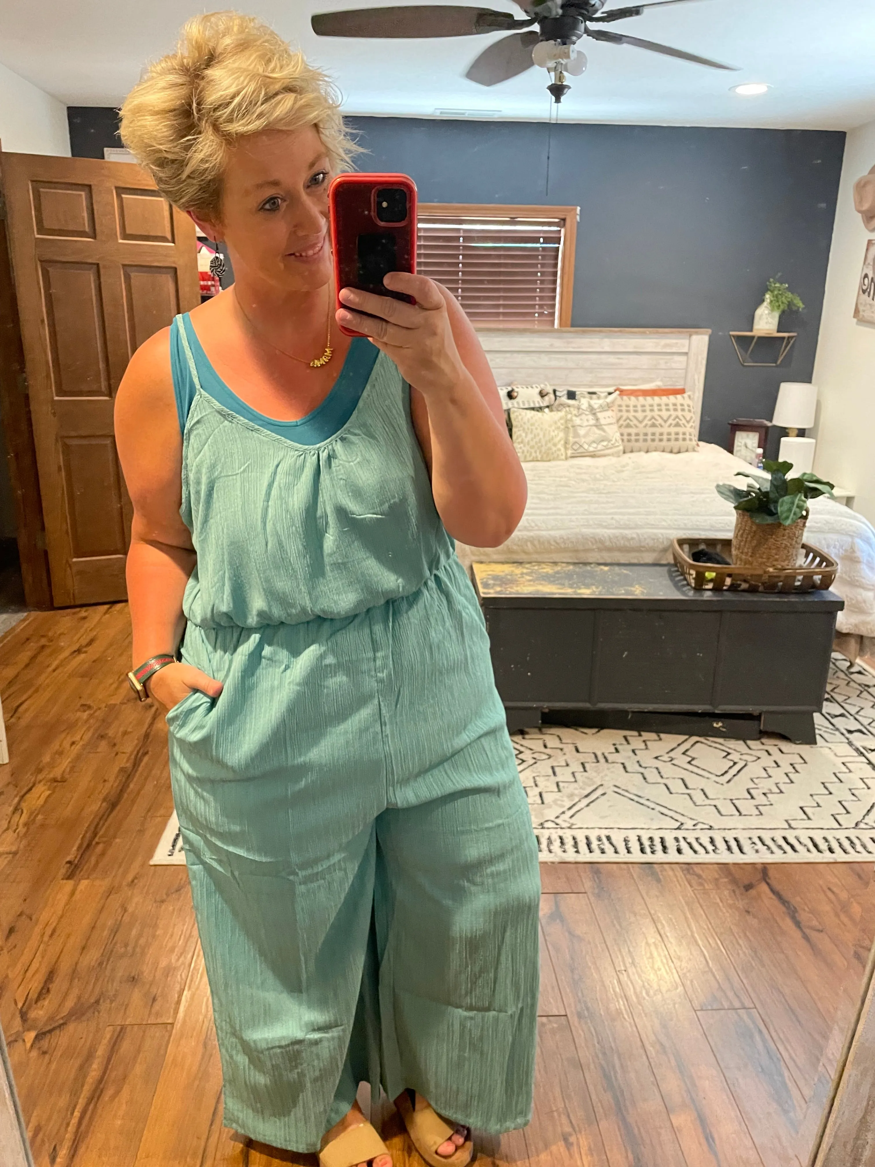 Seafoam Wide Leg Jumpsuit